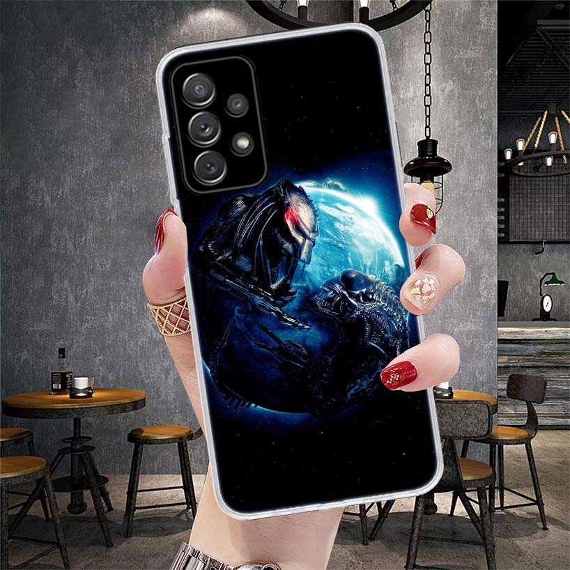 Alien Vs Predator Painted Soft Phone Case For Samsung Galaxy A13 A14 A15 A16 A17 A53 A54 A55 A56 A57 A33 A34 A35 A36 A37 A23 A24