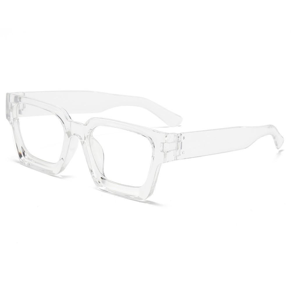 Women's Thick Square Frame Sunglasses: High-End UV Protection, Full Frame, Versatile Street Style.