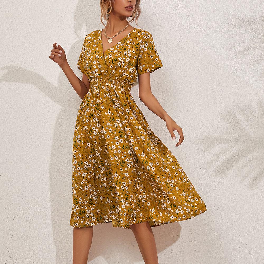 Letní sexy elegantní dámská móda oblečení dlouhé květinové šaty sukně streetwear