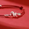 Exquisite Horse Bit Zodiac Year Red String Bracelet - Luxurious Luck Woven Rope New Year Gift