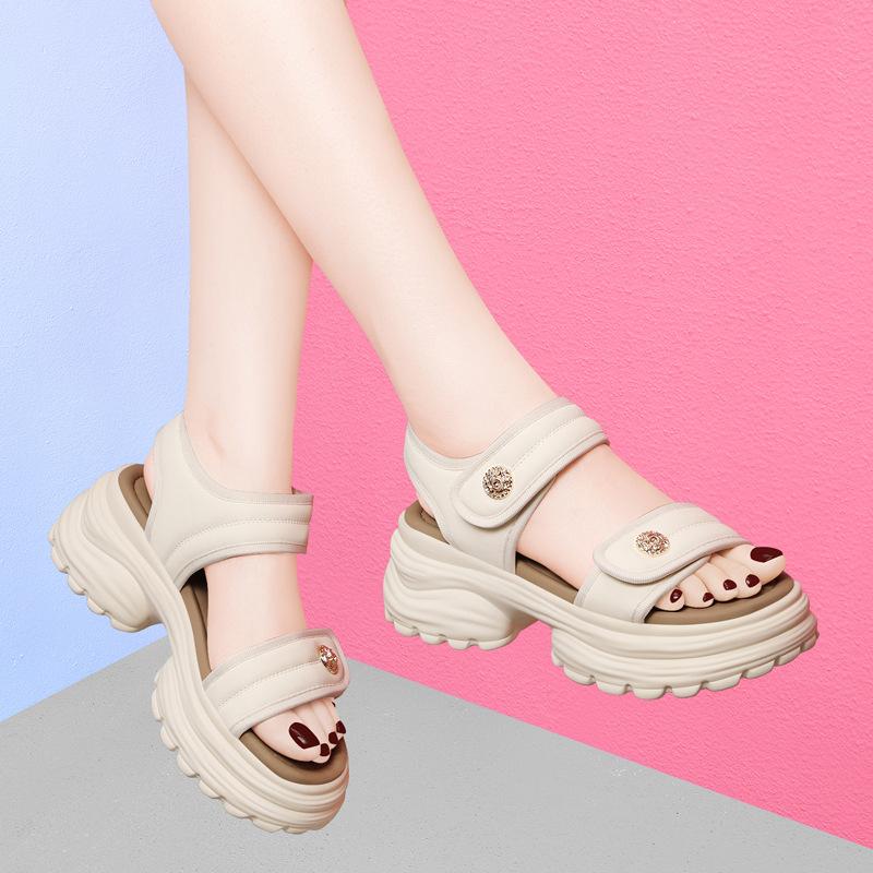 Platform sandals women's summer new versatile fashion casual Velcro soft sole light