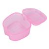 Denture Bath Case Box Soak Container Colored False Teeth Storage Box with Strainer BasketPink