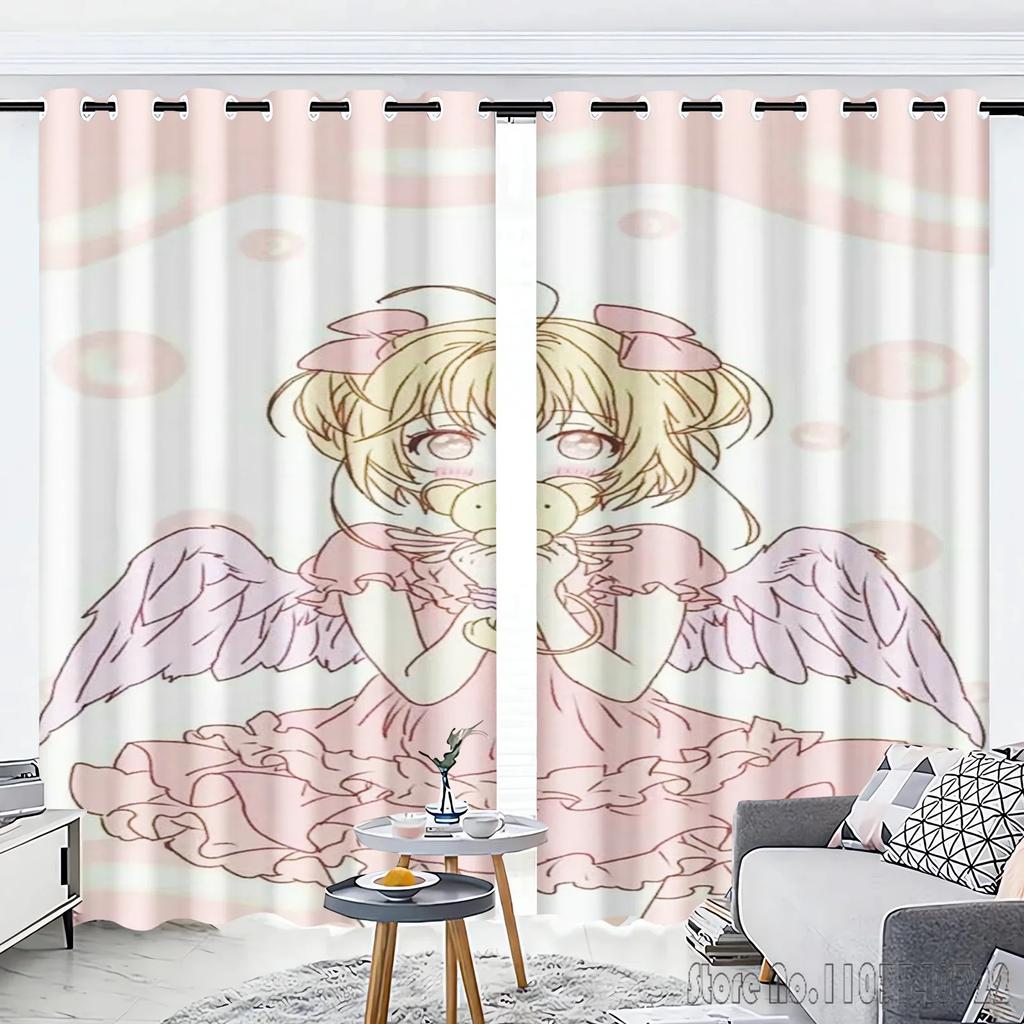 Cardcaptor Sakura Window Curtain 3D Print Blackout Curtains Living Room Bedroom Decor Kids Gift