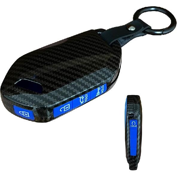 Car ABS Plastic Key Fob Cover Silicone Button Key Shell Fit for Kia Key Protective Cover Fit for 2023 2024 2025 Kia Telluride Sorento (Black)