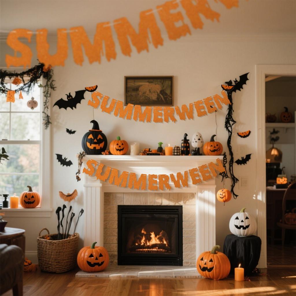 Summerween Banner, Summer Halloween Party Decorations, Halloween In Summer Decor
