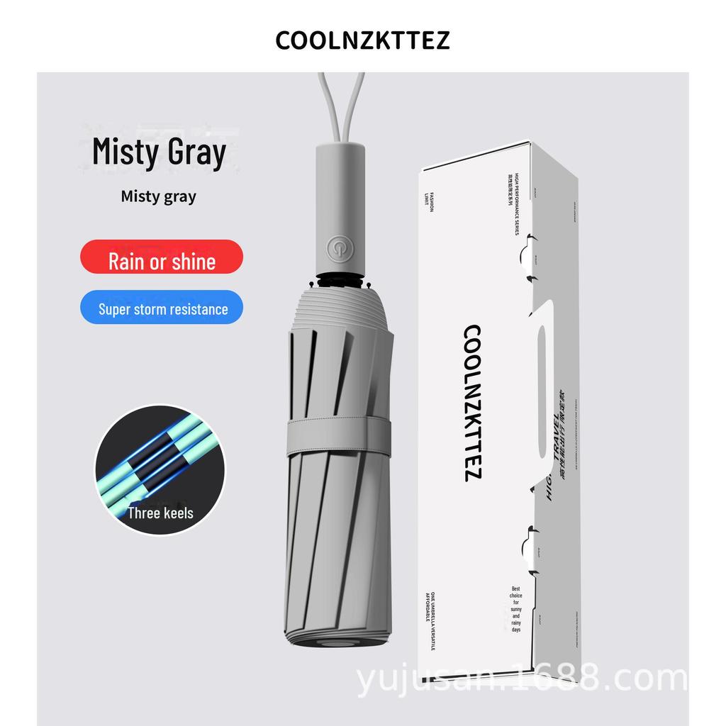 Umbrelă automată bărbătească 72-Bone: Fibre din lemn masiv, protecție UV, logo personalizat