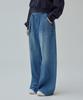COVERNAT WOMAN Belted Wide Denim Pants Blue
