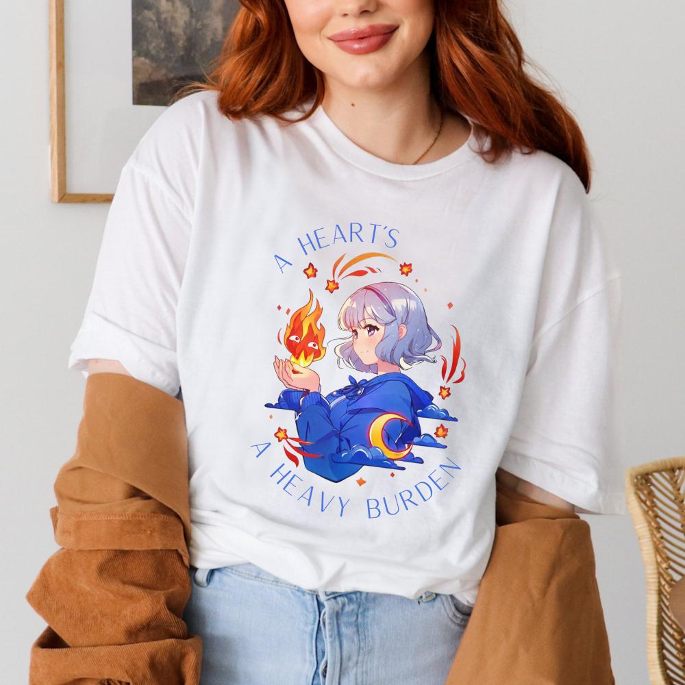 A Hearts A Heavy Burden TShirt Clothing Graphic Short Sleeve Shirt Women AllSeason Unisexs TShirt Casual Crew Neck Tee S