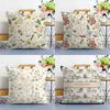 Simple Flower Painting Pillow Case Home Doublesided Printing Short Plush Colorfast Microfiber Cushion Cover