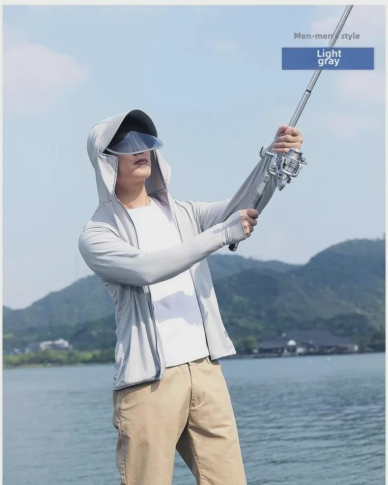 Men's Summer Ice Silk UV Protection Jacket for Outdoor Fishing
