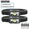 Mini nabíjecí výkonná čelová svítilna s USB hlavovou svítilnou Svítilna Světlomety LED Head Light Camping Search Light