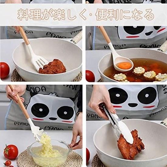 Hiino Kano kitchen tool set cooking utensils 13 pieces 14 heat-resistant silicone wooden handle gentle on pots dishwasher safe spatula ladle