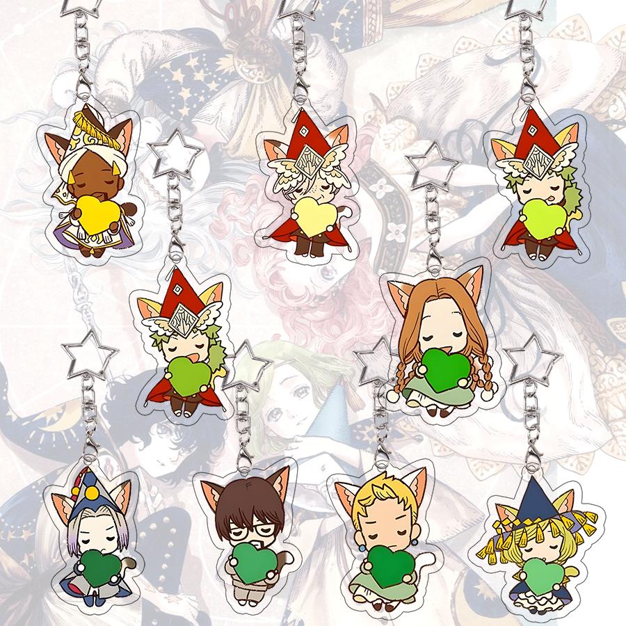 Chic Studio Unisex Light Grey Witch Hat Atelier Acrylic Keychain Orugio Coco Tetia Anime Cartoon Characters Bag Decoraccessories Pendant Keyring Birthday Gift