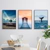 Scandinavian Minimalist Landscape Wall Art Blue Whale Tail Sea Canvas Oil Painting Poster Prints Home Bedroom Living Room Decoration