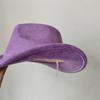 New Blue Suede Hat 7.5Cm Western Cowboy Women'S Fedora Hat Men'S Church Jazz Hat Fashion Travel Party Hat Denim Hat