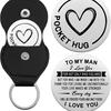 German Inspirational Lucky Charm Cross Keychain - Stainless Steel & PU Leather