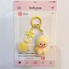 Resin Flocking Monchichi Keychain Cute Monkey Baby Trendy Keyring Cartoon Pendent Keys Bags Hanging Accessories Small Gifts