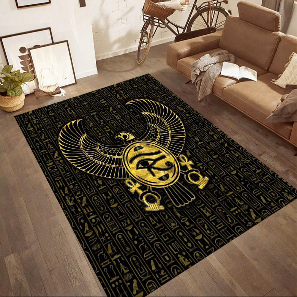 Egyptian Hieroglyphic Design Floor Mats for Living Room, Bedroom and Room Decoration Are Suitable for Gifts.