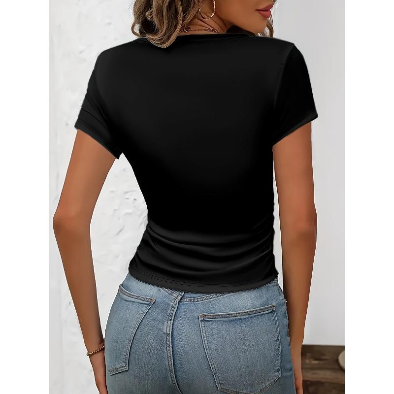 Womens Style Pearl Lips Print T Shirt Light Pink Slim Fit Round Neck Short Sleeve Sexy Casual Spring Summer Fashion Top