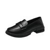 2025 Comfortable Women's Chunky Heel Loafers: Thick-Soled, Soft Leather Slip-On Work & Casual Shoes
