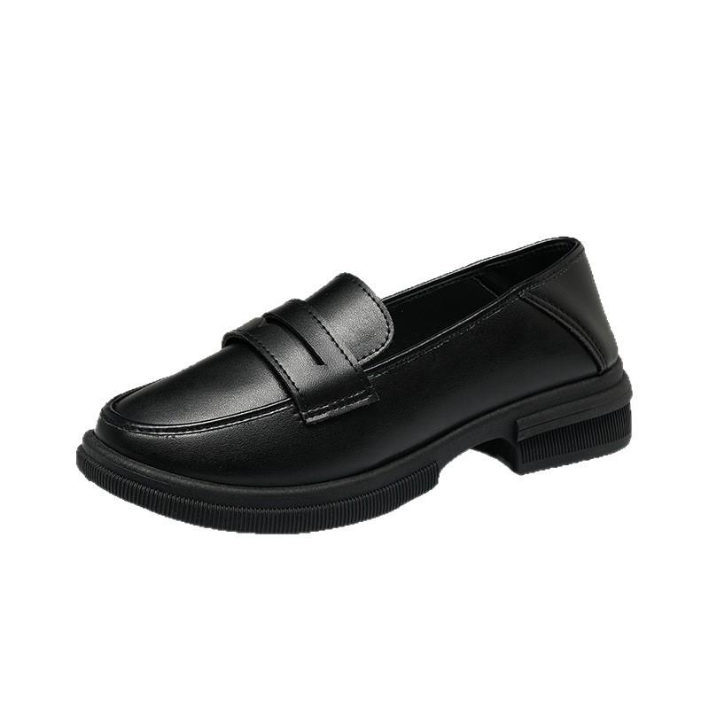 2025 Comfortable Women's Chunky Heel Loafers: Thick-Soled, Soft Leather Slip-On Work & Casual Shoes