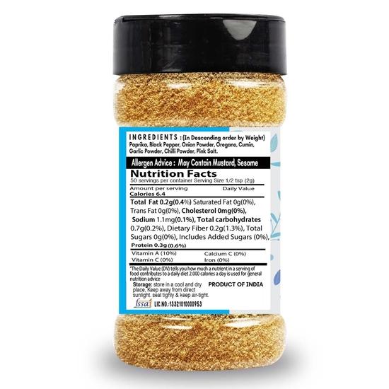 SARANZ Adobo Mix Exotic Seasoning Perfect for Snacks, Appetizers| Garlic Powder, Paprika, Black Pepper| & Marinade Powder-100 Grams Sprinkler Jar