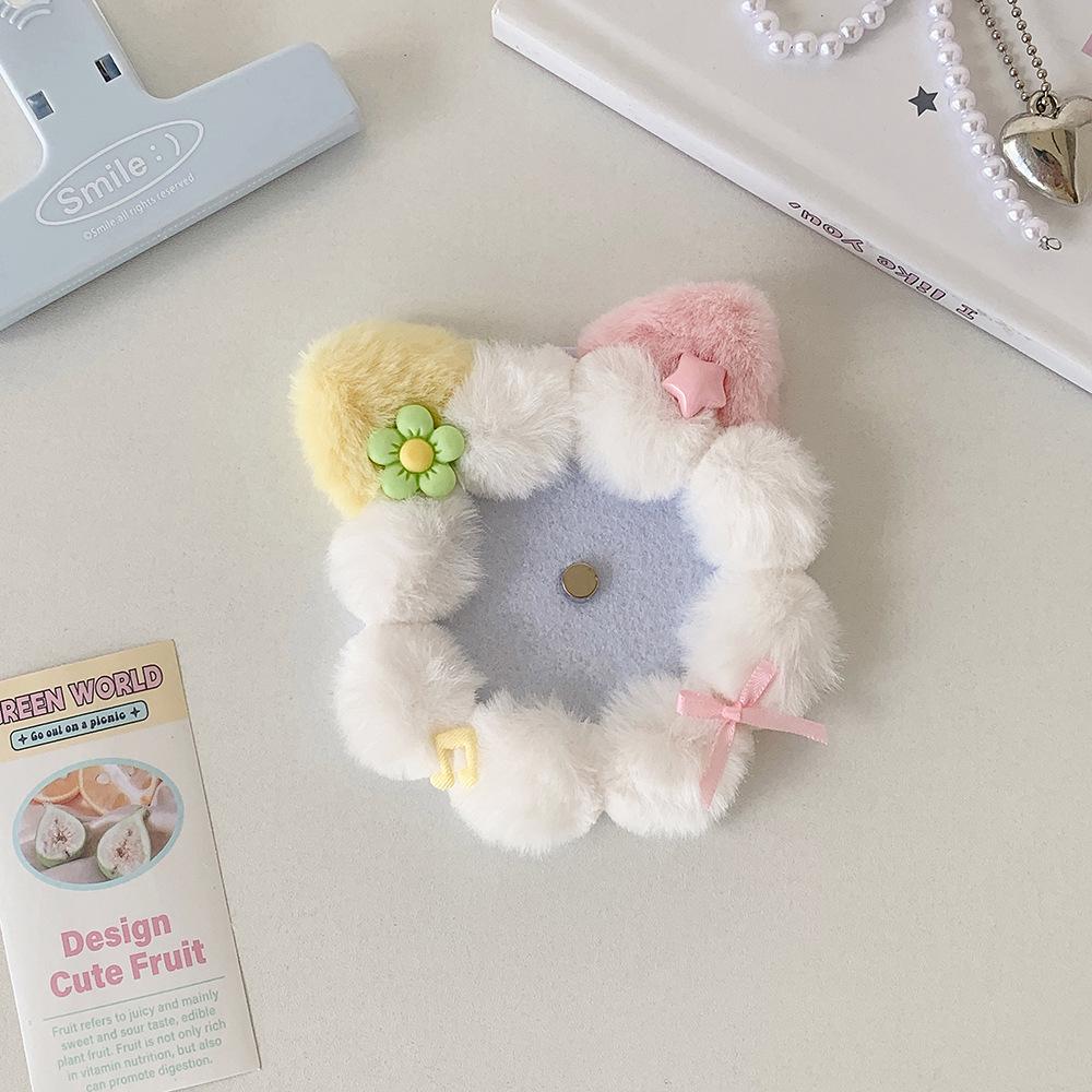 Cute Cat Ear Badge Holder School Student Picture Decoration Unique Pain Bag Accessory Plush Badge Display Pendant Charming