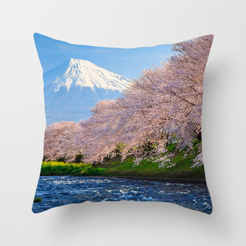 Natural Landscape Sunset Scenery Pillow Cover Sofa Decoration Car Office Seat Cushion Cover Room Pillow Cover Home Decoration