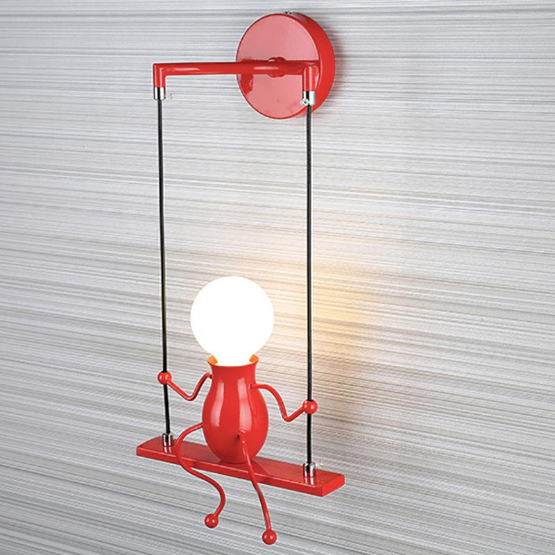 

Настенный светильник Swing, креативный настенный светильник в форме человека, E27, питание от переменного тока, для спальни, прикроватной тумбочки, коридора, гостиной, столовой, входа
