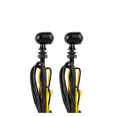 HI-LINE Motorcycle Turn Signals, Universal LED, Ultra Small, Set of 2, Ultra Small, Round