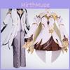 Disfraz Cosplay de Lumine Aether de Genshin Impact con Tejido de Poliéster para Role Play de Anime