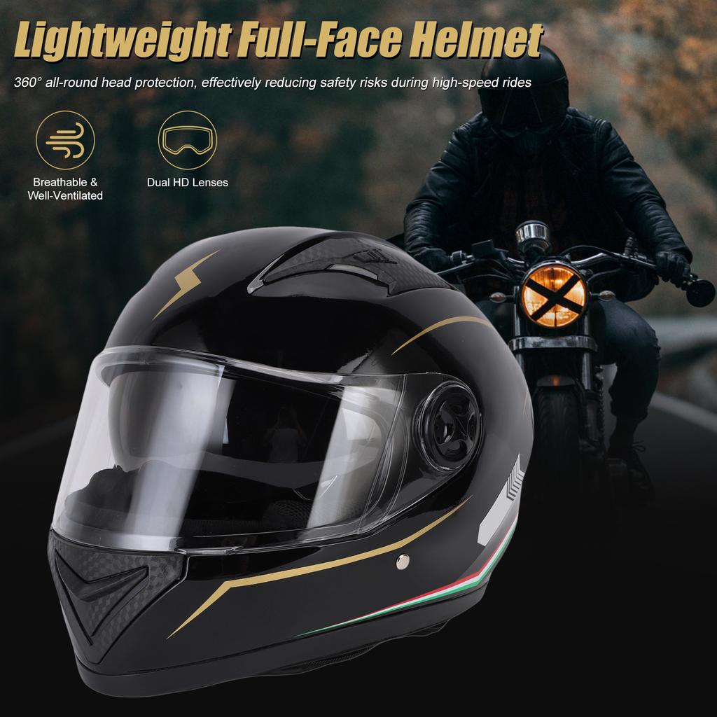 Full Face Helmet with Detachable Neck Warmer, Breathable and Comfortable Liner, Lightweight Bike Riding Helmet for Men