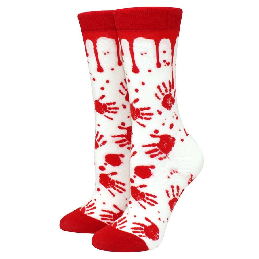 1 Paire de Chaussettes Mi-Mollet Personnalité Chauve-Souris Homme Tête de Mort Femme Araignée Marée Main Sanglante Halloween Femme