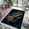 1PC Squid Illustration with Gold Patterns Carpet for Living Room Bedroom Sofa Home Decor Rug Non-slip Floor Mat Luxury Gift