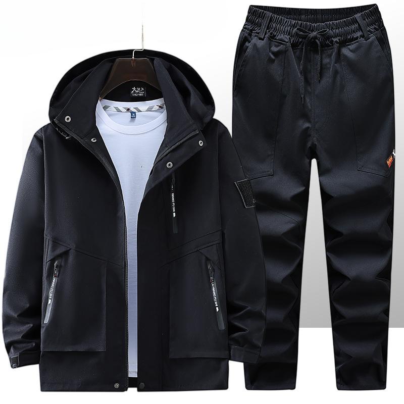 Men's Spring  Autumn Jacket Suit - Windproof Outdoor Mountaineering Outfit with Leisure Sports  Labor Insurance Work Clothes