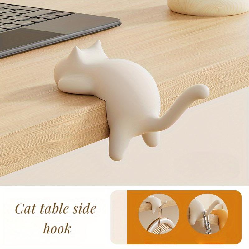 

Милые кошачьи крючки для хранения Прочные пластиковые настенные крючки-органайзеры для стола, общежития, офиса 1PC белый