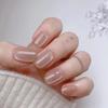 Pure & Sexy Cat Eye Nude Press-On Nails Short Ballerina, Blingy Whitening False Nails, Mix & Match