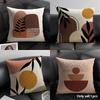 Abstract Warm Color Art Cushion Cover Summer Breathable Linen Organic Fabric Double-Sided Printing Sofa Pillow Case Home Decor