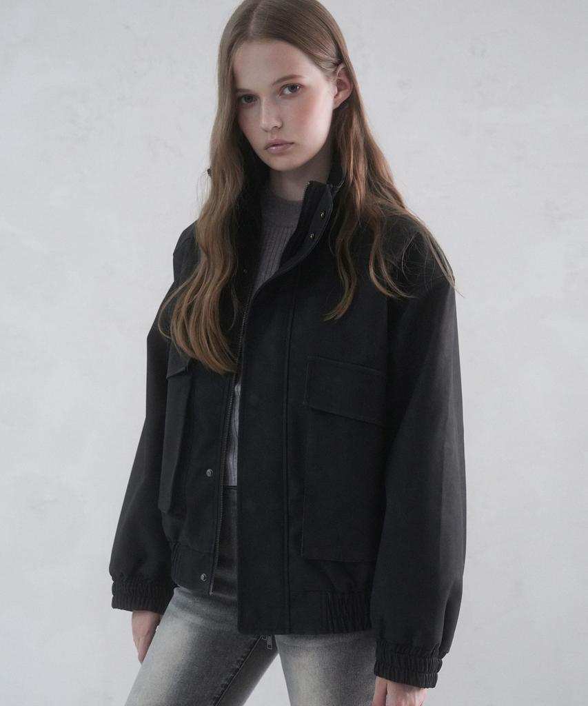 Avandress Glossy Art Leather Big Pocket Jacket Black