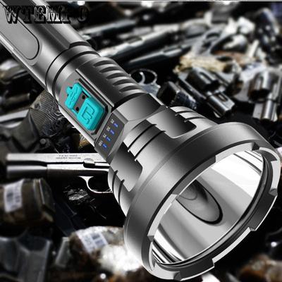 Plastic Strong Light Torch USB Rechargeable Led Super Bright Long Shot Home User Outdoor Hand Held Test Lighting Torch
