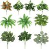 1PC Artificial Plants Leaves Silk Tortoiseshell Leaf Dieffenbough Fake Small Fairy Taro Simulation Green Plant Living Room Decor