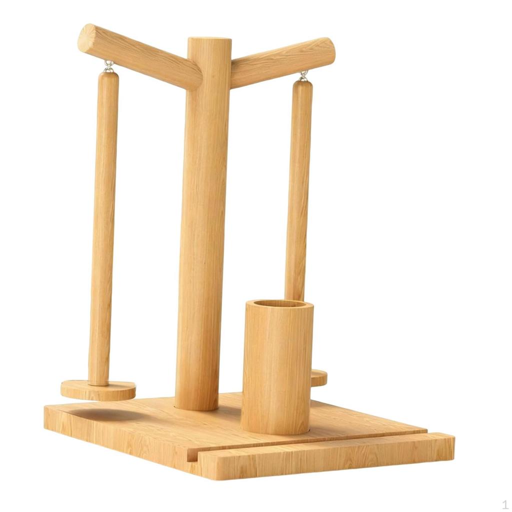 Crochet Yarn Holder Double Spindles Compact with Phone Stand Ball for Shelf Studios Home
