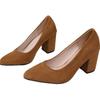 22 Large Size High Heels Professional Fairy Style Thick Heel Suede Temperament Elegant Single Shoes