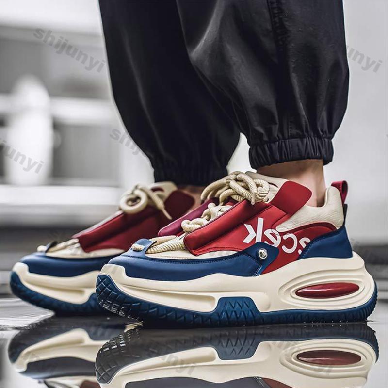 Fashion Men's Vulcanized Shoes 2025 Spring New Soft Soled Spring Autumn Leisure Sports Sneakers Thick Sole Non-slip Wear-resistant Shoes