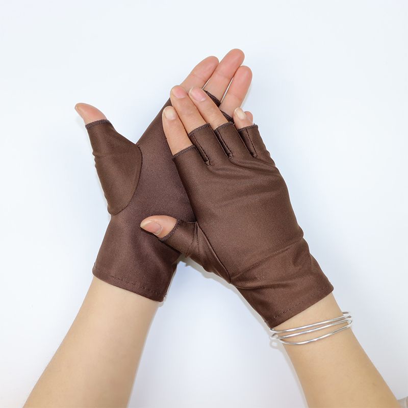 

Women s Half Finger Tea-Picking Spandex Breathable Comfortable Sun Protection Gloves Coffee All yards