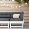 VidaXL Garden Corner Sofa, Seat with Backrest, Patio Terrace Backyard Balcony Outdoor Furniture, White Wood 825367