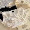 Ice Silk Mid-waist Underwear Panties for Girls Thin Breathable Seamless Briefs Lace Sweet Pure Cotton Crotch Women's Briefs Underwear
