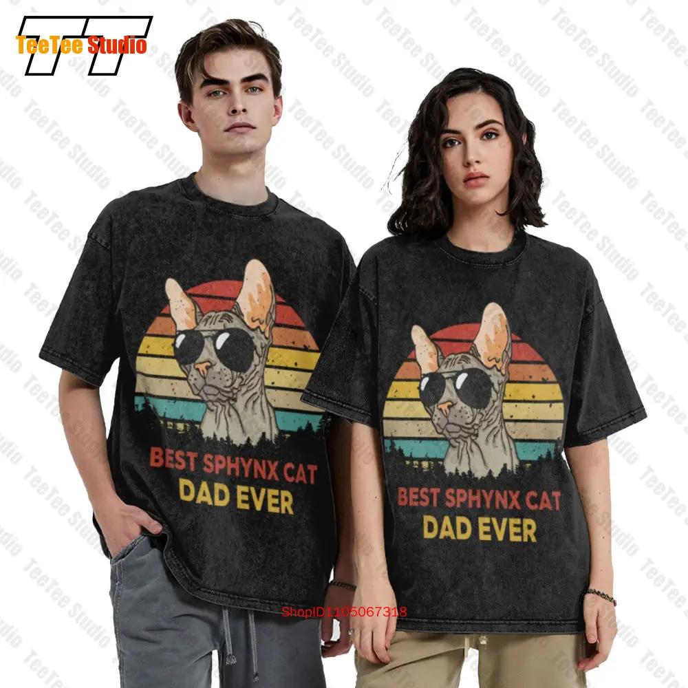 Best Sphynx Cat Dad Ever Sphynx Cat Hairless Vintage Own Design T-Shirt KIDN