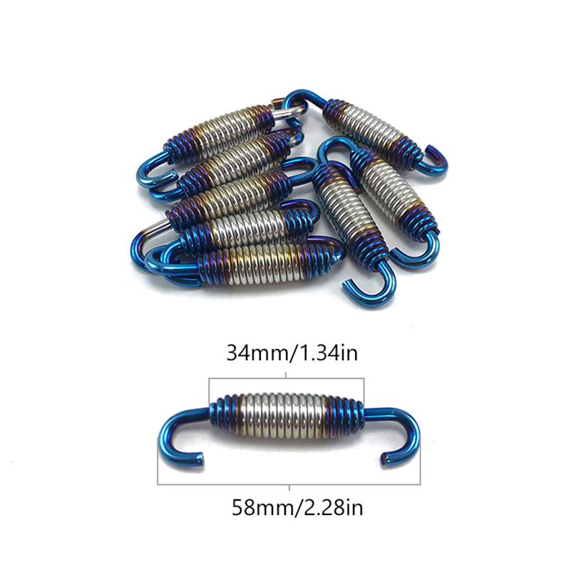 

Пружины выхлопной трубы из нержавеющей стали Титановые глушители Цветной соединитель выхлопной трубы Двойные крючки Мотоциклетная пружина