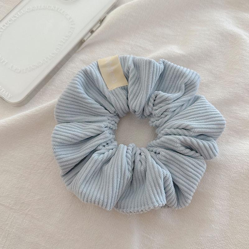 Vintage Solid Color Corduroy Stripe Scrunchies Elastic Hair Bands For Women Girls Sweet Hair Accessories Ponytail Headwear